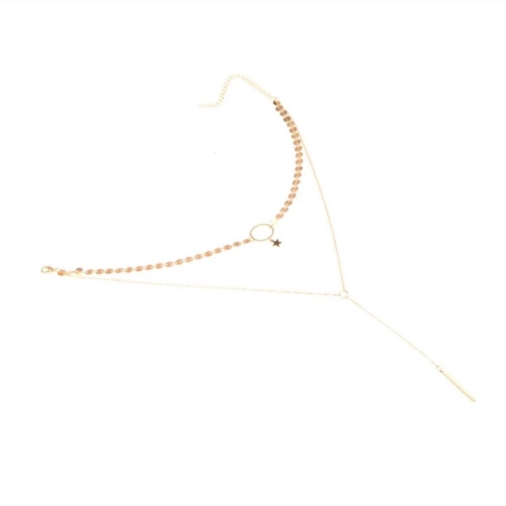 Dainty Gold Choker Lariat Necklace - Picture 6 of 6
